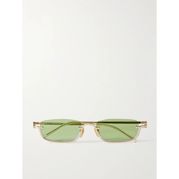 Gucci 'Gg' Gold Square-Frame Gold-Tone Sunglasses Size OS - Picture 1 of 6